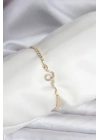 ® Yılan Model Zirkon Taşlı Gold Renk Pirinç Su Yolu Kadın Bileklik