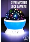 ® Yıldızlı Gökyüzü Projeksiyon Gece Lambası Hareketli Işık Şovu