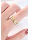 ® Zirkon Taşlı Gold Renk Ayarlanabilir Yüzük
