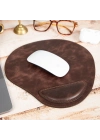 ÇOK SATAN Bileklikli Deri Mouse Pad Antik Koyu Kahve