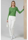 Çıtçıt Detaylı Bluz Yeşil T4343