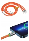 ÇOK SATAN Çoklu Şarj Kablosu USB Type-C İOS Uyumlu 120W Hızlı Şarj Kablosu