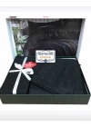 ÇOK SATAN Cotton Box Çift Kişilik Jakarlı Saten Nevresim Takımı Dama Siyah