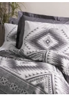 ÇOK SATAN Cotton Box Etnich Nevresim Takımı Çift Kişilik Delos Antrasit