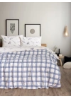 ÇOK SATAN Cotton Box Flanel Nevresim Takımı Çift Kişilik Lavanid Mavi