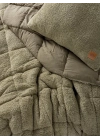 ÇOK SATAN Cotton Box Peluş Çift Kişilik Yorgan Seti Taş