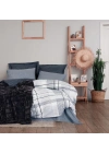 ÇOK SATAN Cotton Box Trim Çift Kişilik Battaniyeli Nevresim Takımı Smooth Siyah