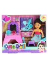 ÇOK SATAN Cute Doll Mini Bebek Aksesuarlı ve Makyaj Masalı Oyun Seti