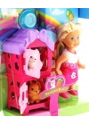 ÇOK SATAN Cute Doll Mini Bebek Tavşanlı ve İki Katlı Kulübe Oyun Seti