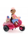 ÇOK SATAN Cute Doll Mini Bebek ve Köpekli Mor Motorsiklet