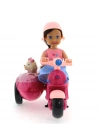 ÇOK SATAN Cute Doll Mini Bebek ve Köpekli Mor Motorsiklet