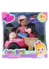 ÇOK SATAN Cute Doll Mini Bebek ve Köpekli Mor Motorsiklet