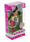 ÇOK SATAN Cute Girl Gri Köpekli ve Kumral Mini Bebek