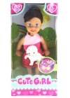 ÇOK SATAN Cute Girl Köpek Figürlü Kumral Mini Bebek