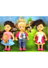 ÇOK SATAN Cute Girl Mini Bebek ve Evcil Hayvan Üçlü Set