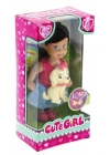 ÇOK SATAN Cute Girl Sarı Köpekli ve Kumral Mini Bebek