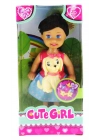 ÇOK SATAN Cute Girl Sarı Köpekli ve Kumral Mini Bebek