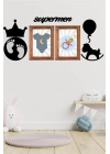 ÇOK SATAN DECO103 Supermen Dekoratif Duvar Süsü Tablo Aksesuar Ahşap Tasarım Hediye Pano Sticker Seti