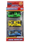 ÇOK SATAN Die Cast Metal 3lü Yarış Arabaları Yeşil Araçlı
