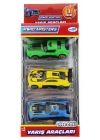 ÇOK SATAN Die Cast Metal 3lü Yarış Arabaları Yeşil Araçlı