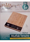ÇOK SATAN Dijital Lcd Mutfak Tartısı Terazisi 5kg Bambu Desenli