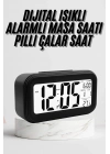 ÇOK SATAN Dijital Masa Saati Termometre Takvim Led Ekran Pilli Ev Ofis Masası