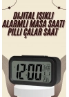 ÇOK SATAN Dijital Masa Saati Termometreli Takvim Çalar Saat Led Ekran Pilli
