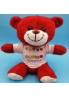 ÇOK SATAN Happy Birthday Tişörtlü Peluş Kırmızı Ayıcık