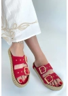 İces Kırmızı Nubuk Terlik