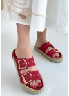 İces Kırmızı Nubuk Terlik