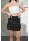 İki düğmeli şort etek siyah h26414