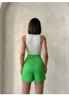 Kapaklı şort etek yeşil s24901