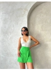 Kapaklı şort etek yeşil s24901