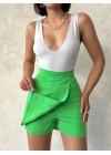 Kapaklı şort etek yeşil s24901