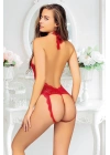 ÇOK SATAN Kırmızı Çift Çapraz İpli Bodysuit - 891