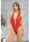 ÇOK SATAN Kırmızı Taşlı Bodysuit - 888