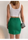 Körüklü cep etek yeşil s24904