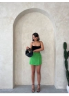 Kuş gözü şort etek yeşil s25819