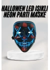 ÇOK SATAN Led Işıklı Neon Maske Cadılar Bayramı Maskesi Korkunç Korku Maskesi