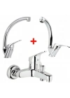 ÇOK SATAN Mix Banyo Bataryası Lavabo - Evye 3 Lü Avantajlı Set