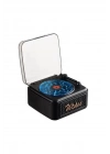 ÇOK SATAN Nostalji Mini Plak Görünümlü Radyolu Bluetooth Hoparlör 3d Ses Dalgası Retro Müzik Plak Siyah