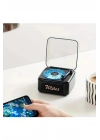 ÇOK SATAN Nostalji Mini Plak Görünümlü Radyolu Bluetooth Hoparlör 3d Ses Dalgası Retro Müzik Plak Siyah