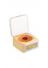 ÇOK SATAN Nostalji Mini Plak Görünümlü Radyolu Bluetooth Hoparlör 3d Ses Dalgası Retro Müzik Plak Sarı