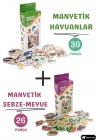 ÇOK SATAN Oyuncak Manyetik Mıknatıslı 30 Parça Hayvanlar 26 Parça Sebze Meyveler Eğitici Set Magnet