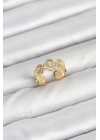 ÇOK SATAN Pirinç Gold Renk Yonca Model Kadın Yüzük