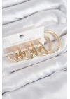 ÇOK SATAN Pirinç Halka Model Gold Renk Kadın Set Küpe