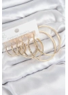 ÇOK SATAN Pirinç Halka Model Gold Renk Kadın Set Küpe