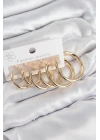 ÇOK SATAN Pirinç Halka Model Gold Renk Kadın Set Küpe
