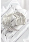 ÇOK SATAN Pirinç Tel Sarma Model Gümüş Renk Kadın Bileklilk
