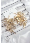 ÇOK SATAN Pirinç Yaprak Model Gold Renk Kadın Küpe